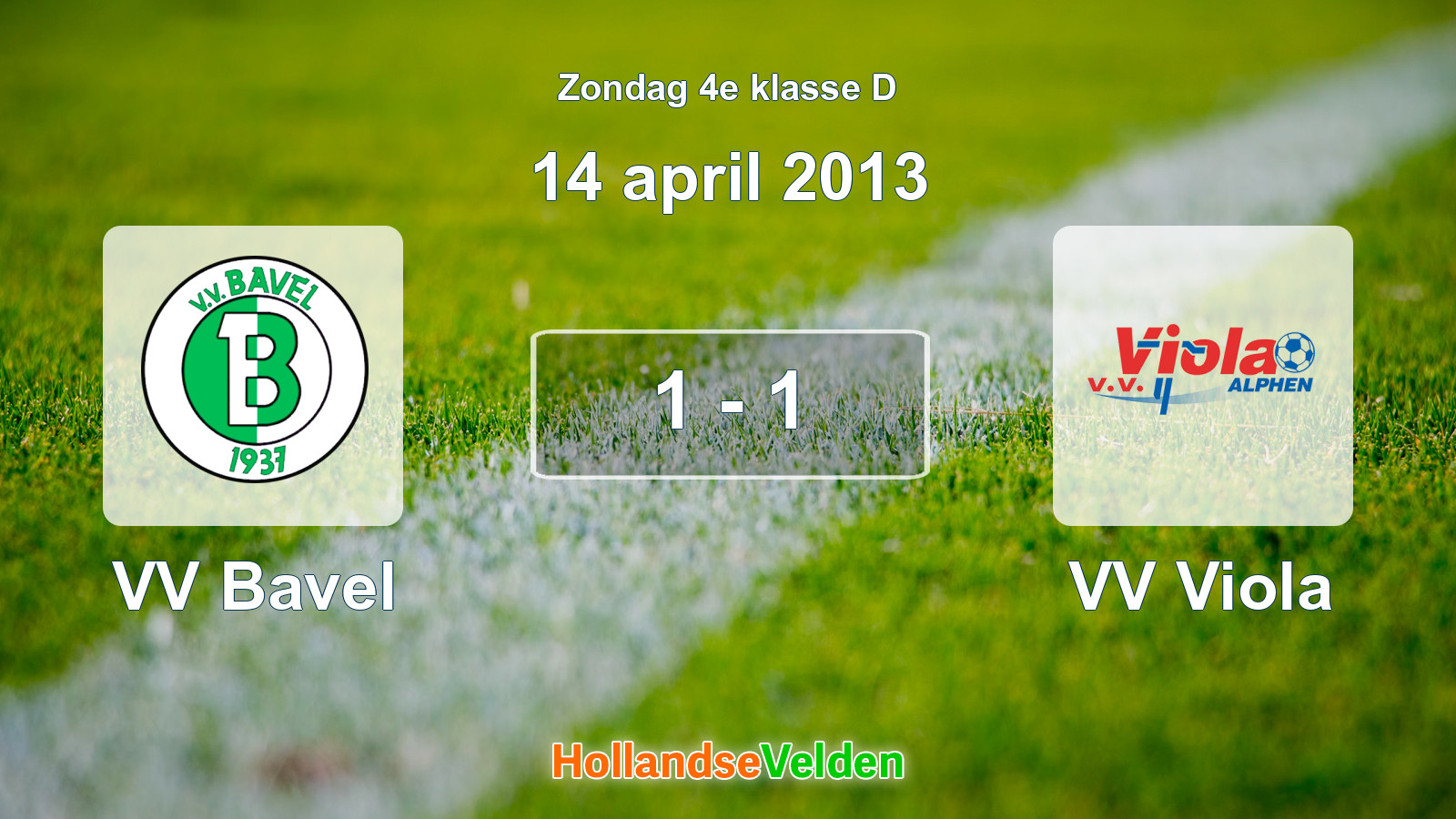 Gespeelde wedstrijd: VV Bavel - VV Viola 1 - 1 (14 april 2013)