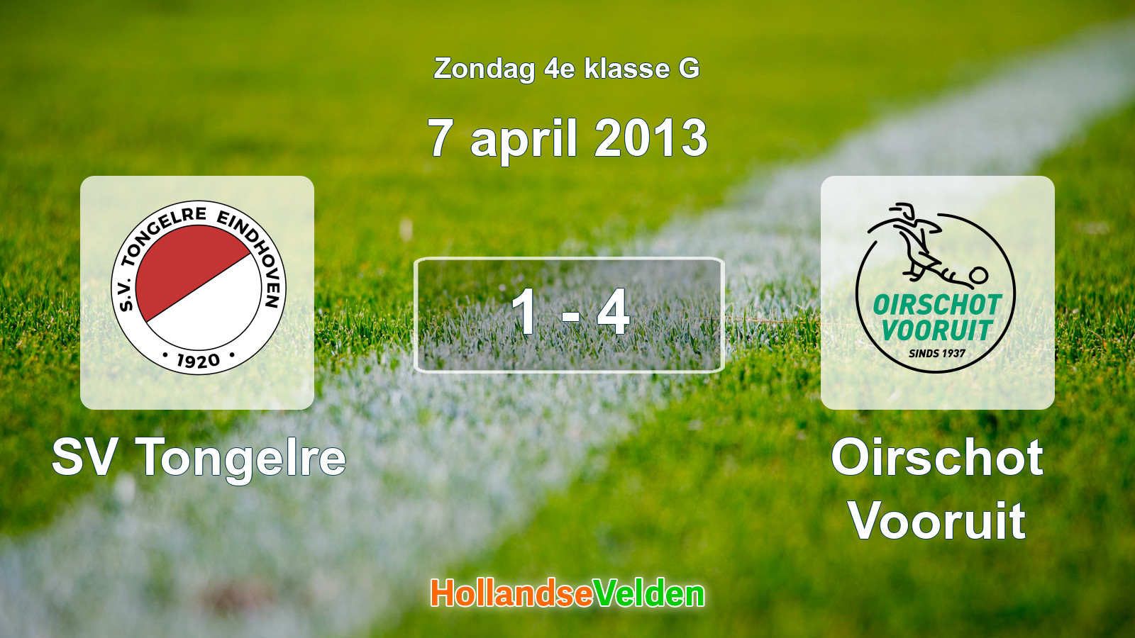 Gespeelde wedstrijd: SV Tongelre - Oirschot Vooruit 1 - 4 (7 april 2013)
