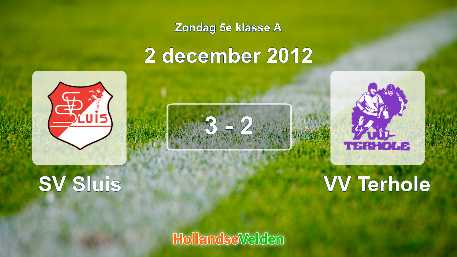 Gespeelde wedstrijd: SV Sluis - VV Terhole 3 - 2 (2 december 2012)
