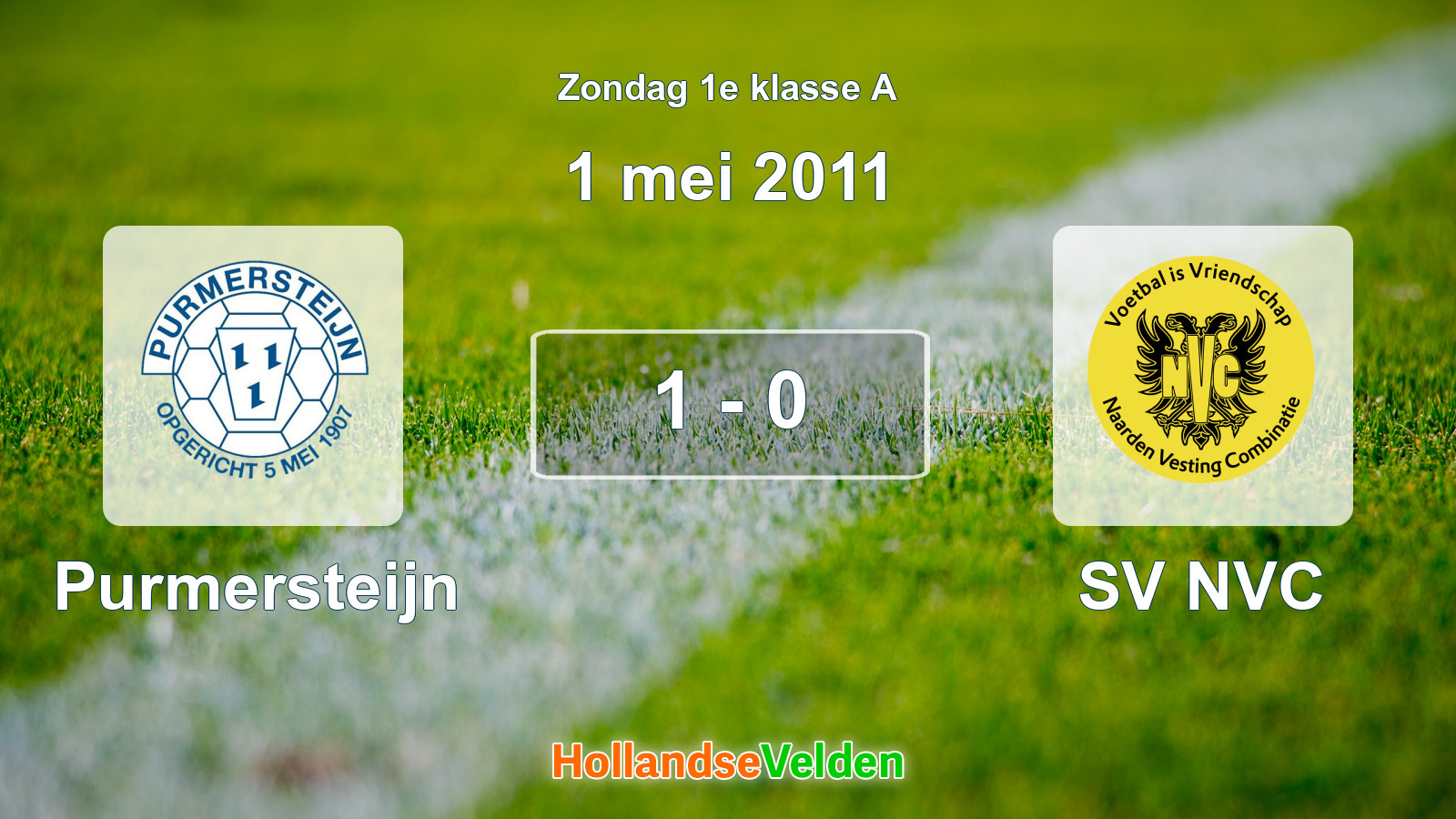 Gespeelde wedstrijd: Purmersteijn - SV NVC 1 - 0 (1 mei 2011)