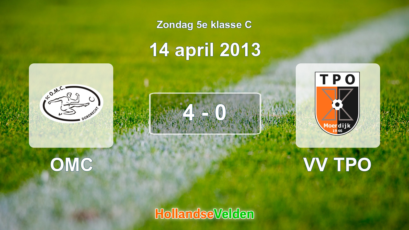 Gespeelde wedstrijd: OMC - VV TPO 4 - 0 (14 april 2013)