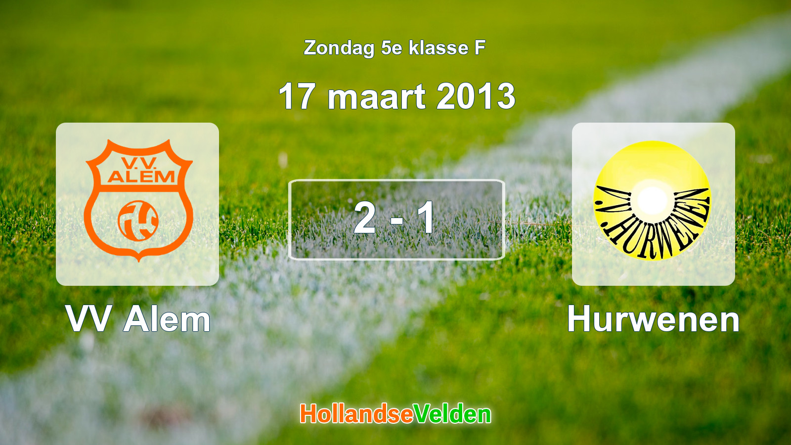 Gespeelde wedstrijd: VV Alem - Hurwenen 2 - 1 (17 maart 2013)