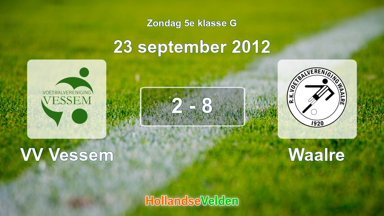 Gespeelde wedstrijd: VV Vessem - Waalre 2 - 8 (23 september 2012)