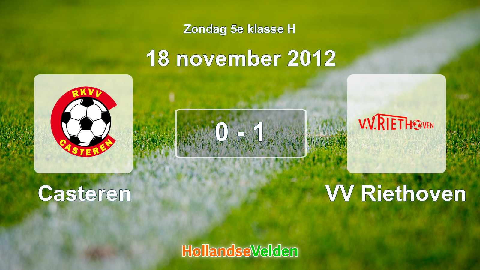 Gespeelde wedstrijd: Casteren - VV Riethoven 0 - 1 (18 november 2012)