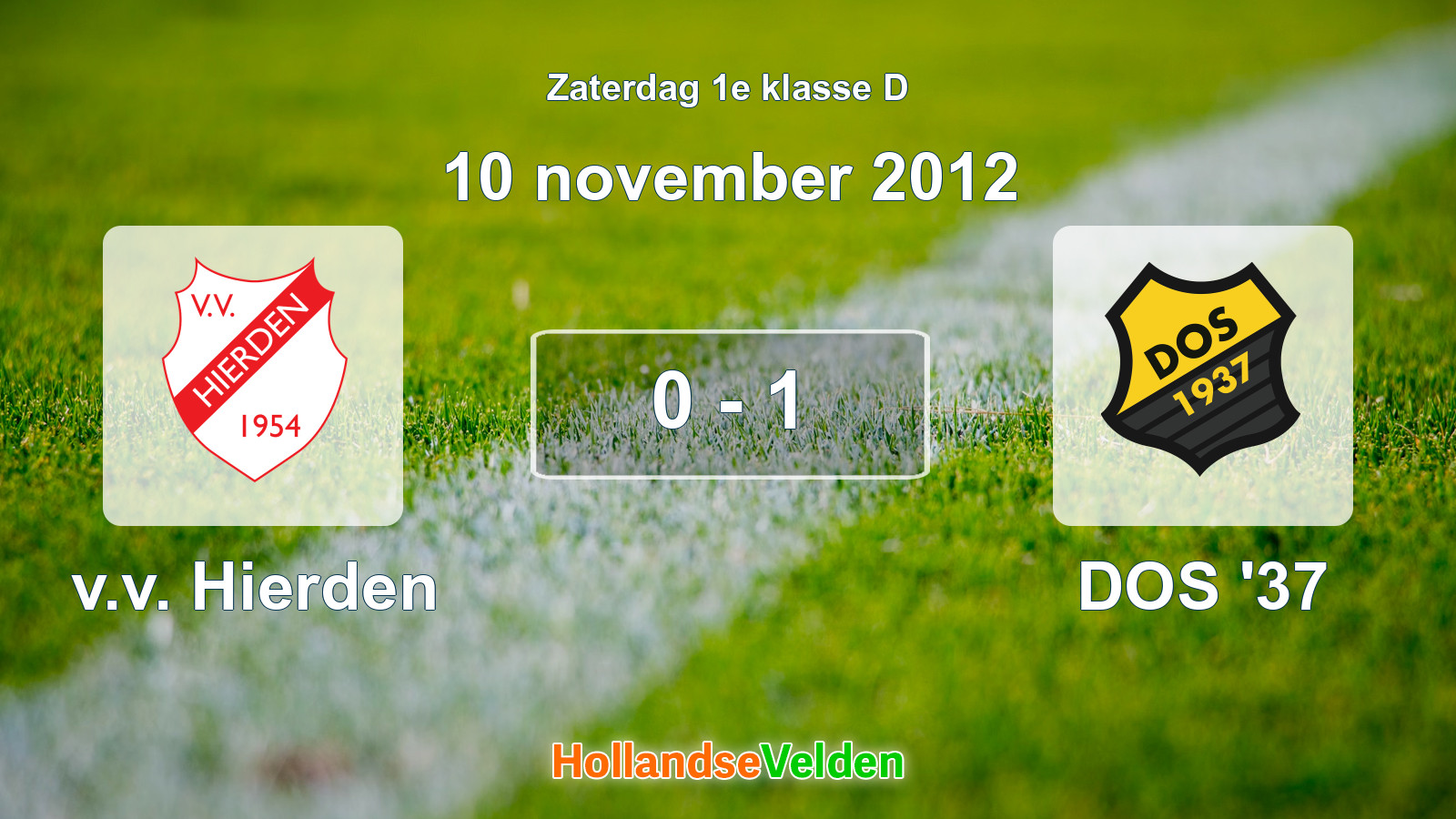 Gespeelde wedstrijd: v.v. Hierden - DOS '37 0 - 1 (10 november 2012)