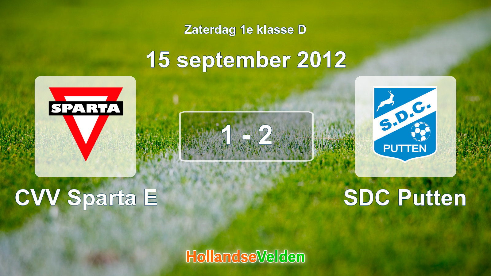 Gespeelde wedstrijd: CVV Sparta E - SDC Putten 1 - 2 (15 september 2012)