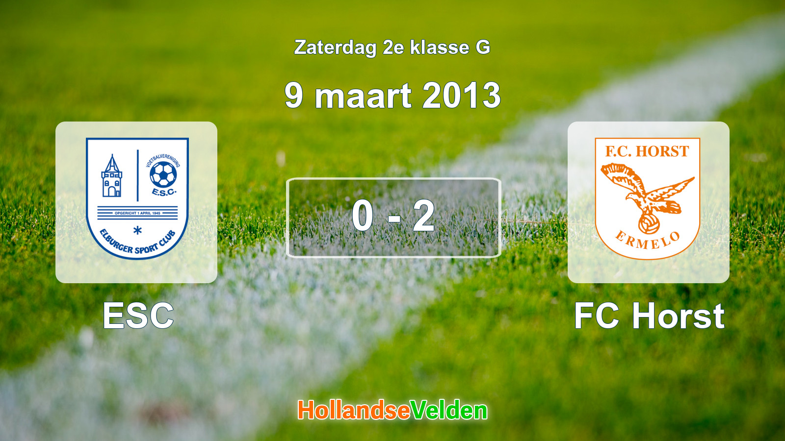 Gespeelde wedstrijd: ESC - FC Horst 0 - 2 (9 maart 2013)