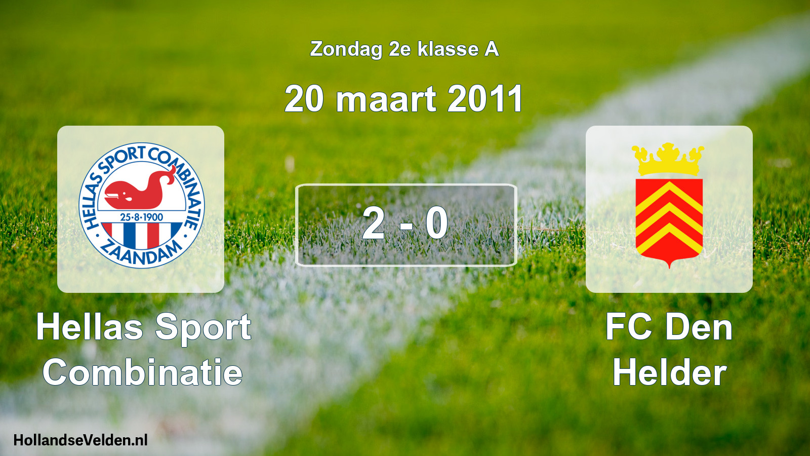 Gespeelde wedstrijd: Hellas Sport Combinatie - FC Den Helder 2 - 0 (20 maart 2011)