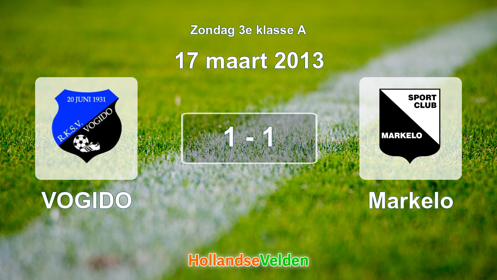 Gespeelde wedstrijd: VOGIDO - Markelo 1 - 1 (17 maart 2013)