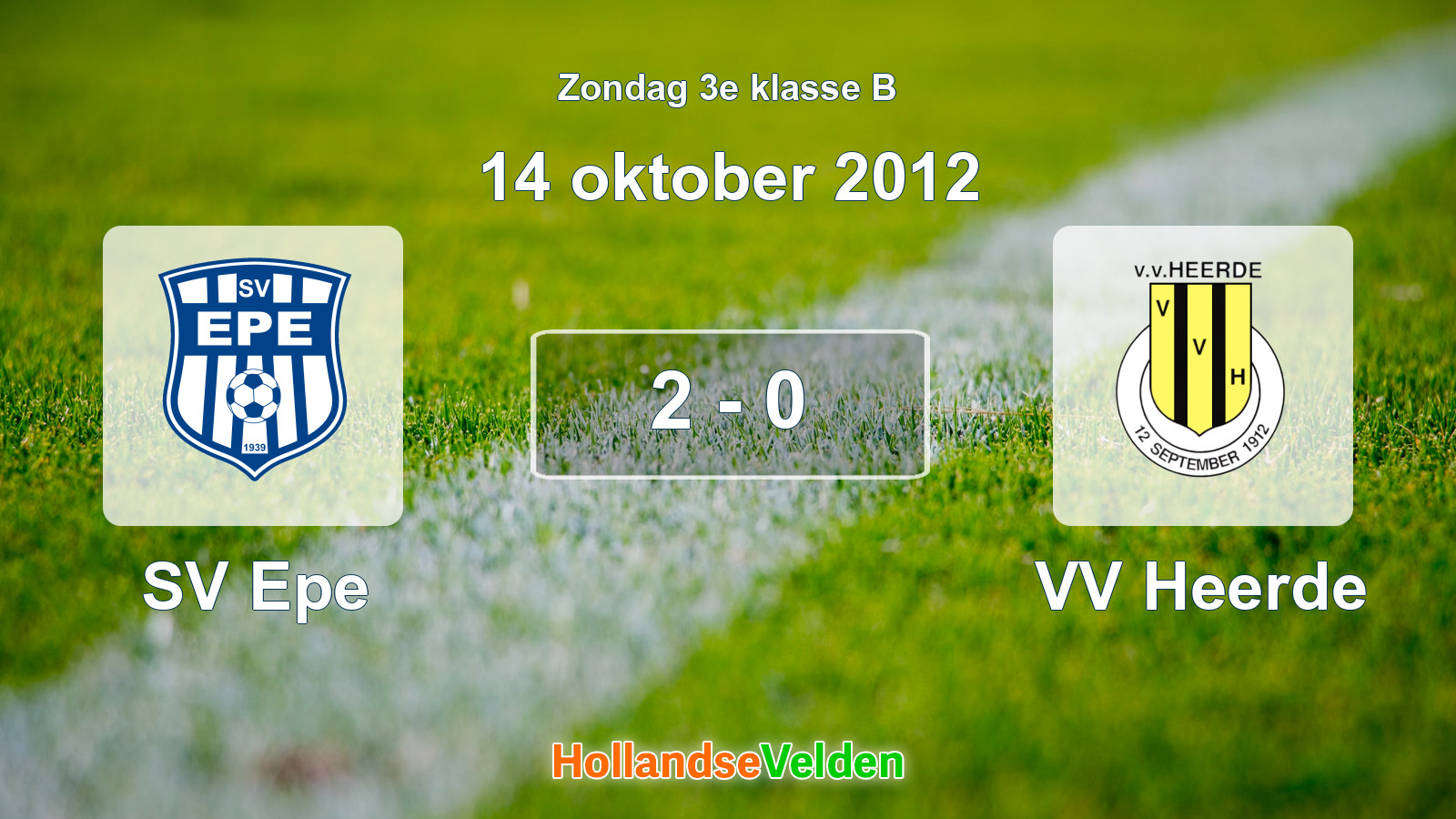 Gespeelde wedstrijd: SV Epe - VV Heerde 2 - 0 (14 oktober 2012)