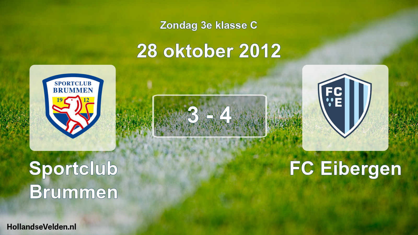 Gespeelde wedstrijd: Sportclub Brummen - FC Eibergen 3 - 4 (28 oktober 2012)