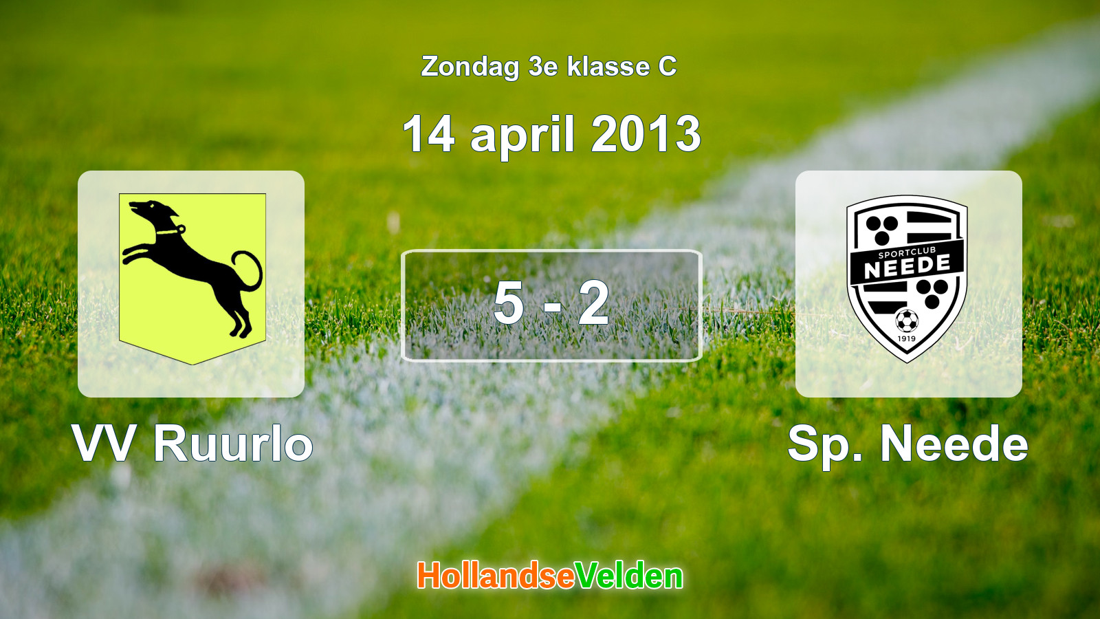 Gespeelde wedstrijd: VV Ruurlo - Sp. Neede 5 - 2 (14 april 2013)