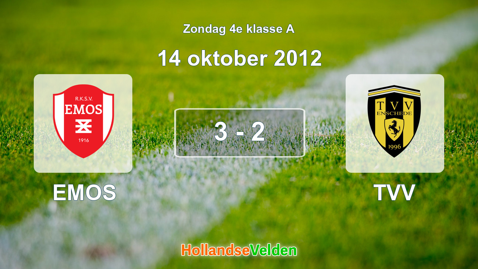 Gespeelde wedstrijd: EMOS - TVV 3 - 2 (14 oktober 2012)