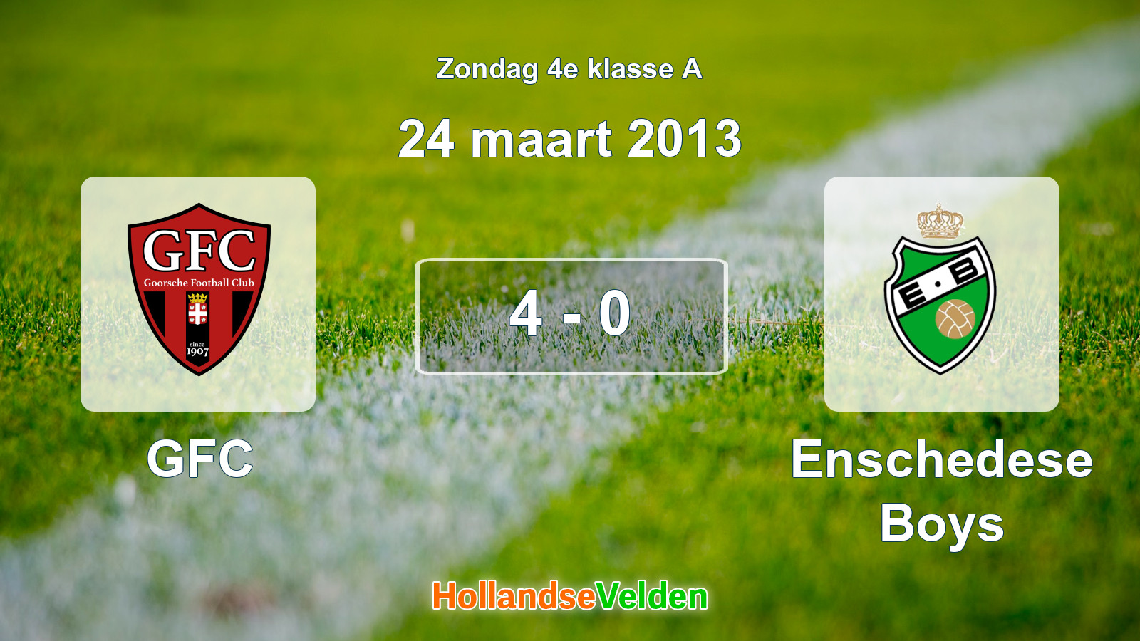 Gespeelde wedstrijd: GFC - Enschedese Boys 4 - 0 (24 maart 2013)