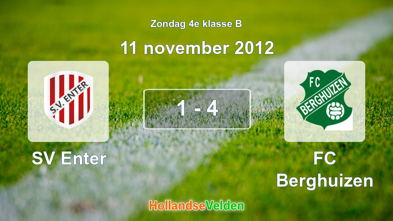 Gespeelde wedstrijd: SV Enter - FC Berghuizen 1 - 4 (11 november 2012)