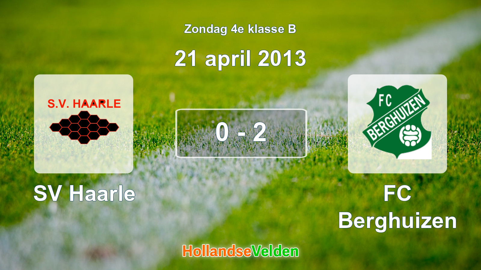 Gespeelde wedstrijd: SV Haarle - FC Berghuizen 0 - 2 (21 april 2013)