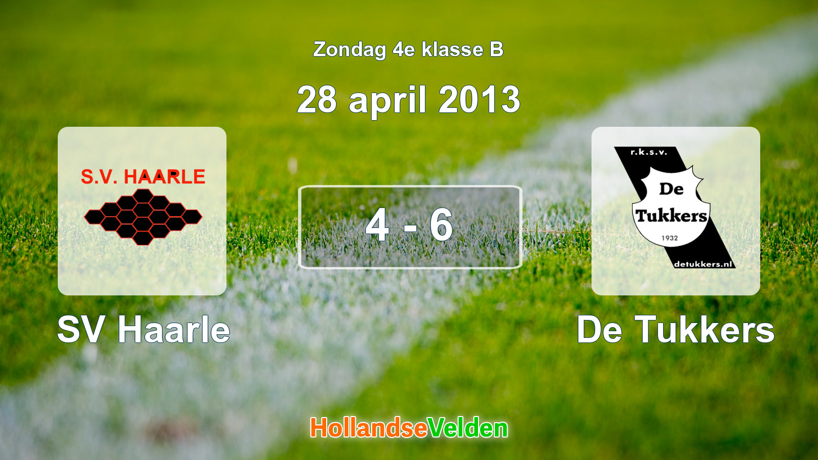 Gespeelde wedstrijd: SV Haarle - De Tukkers 4 - 6 (28 april 2013)