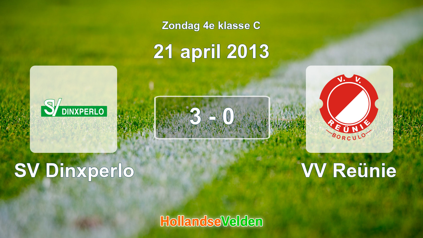 Gespeelde wedstrijd: SV Dinxperlo - VV Reünie 3 - 0 (21 april 2013)
