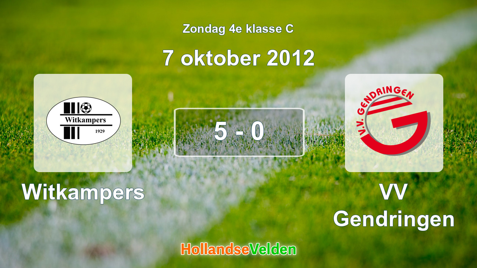 Gespeelde wedstrijd: Witkampers - VV Gendringen 5 - 0 (7 oktober 2012)