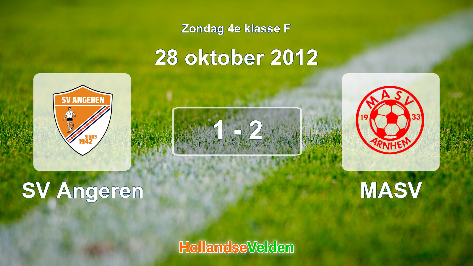 Gespeelde wedstrijd: SV Angeren - MASV 1 - 2 (28 oktober 2012)