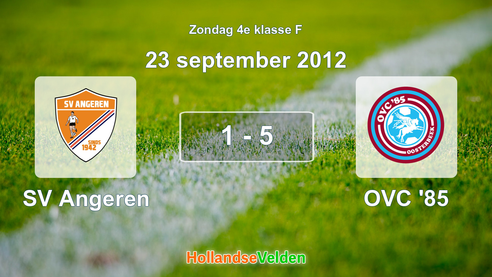 Gespeelde wedstrijd: SV Angeren - OVC '85 1 - 5 (23 september 2012)
