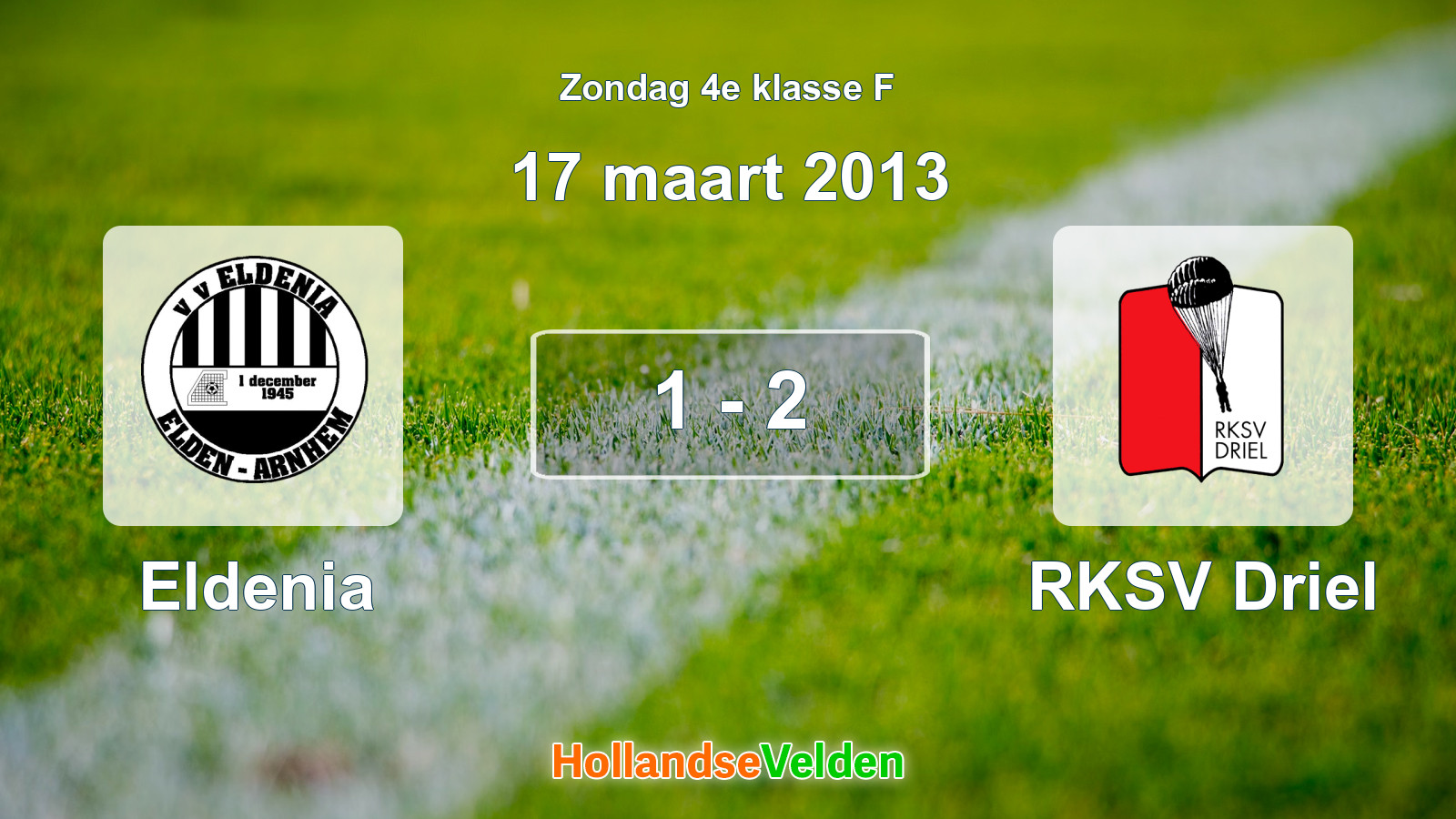 Gespeelde wedstrijd: Eldenia - RKSV Driel 1 - 2 (17 maart 2013)