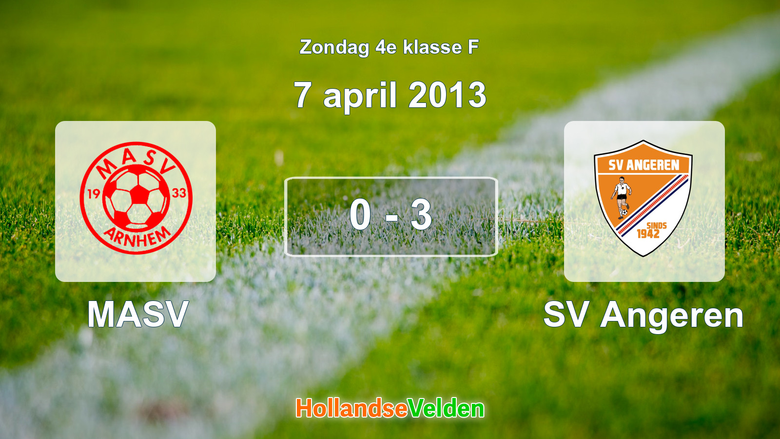 Gespeelde wedstrijd: MASV - SV Angeren 0 - 3 (7 april 2013)