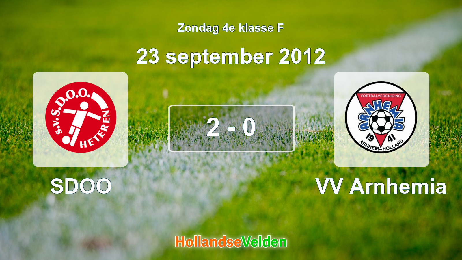 Gespeelde wedstrijd: SDOO - VV Arnhemia 2 - 0 (23 september 2012)