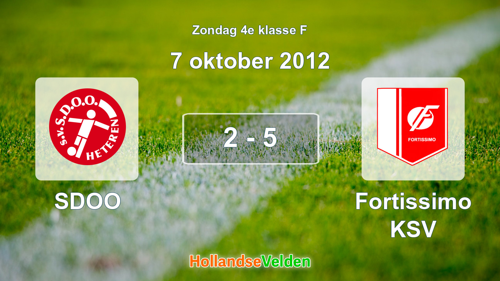 Gespeelde wedstrijd: SDOO - Fortissimo KSV 2 - 5 (7 oktober 2012)