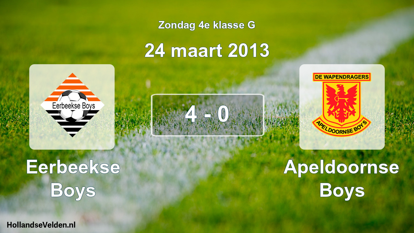 Gespeelde wedstrijd: Eerbeekse Boys - Apeldoornse Boys 4 - 0 (24 maart 2013)