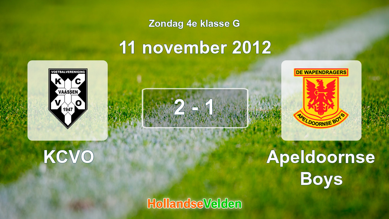 Gespeelde wedstrijd: KCVO - Apeldoornse Boys 2 - 1 (11 november 2012)