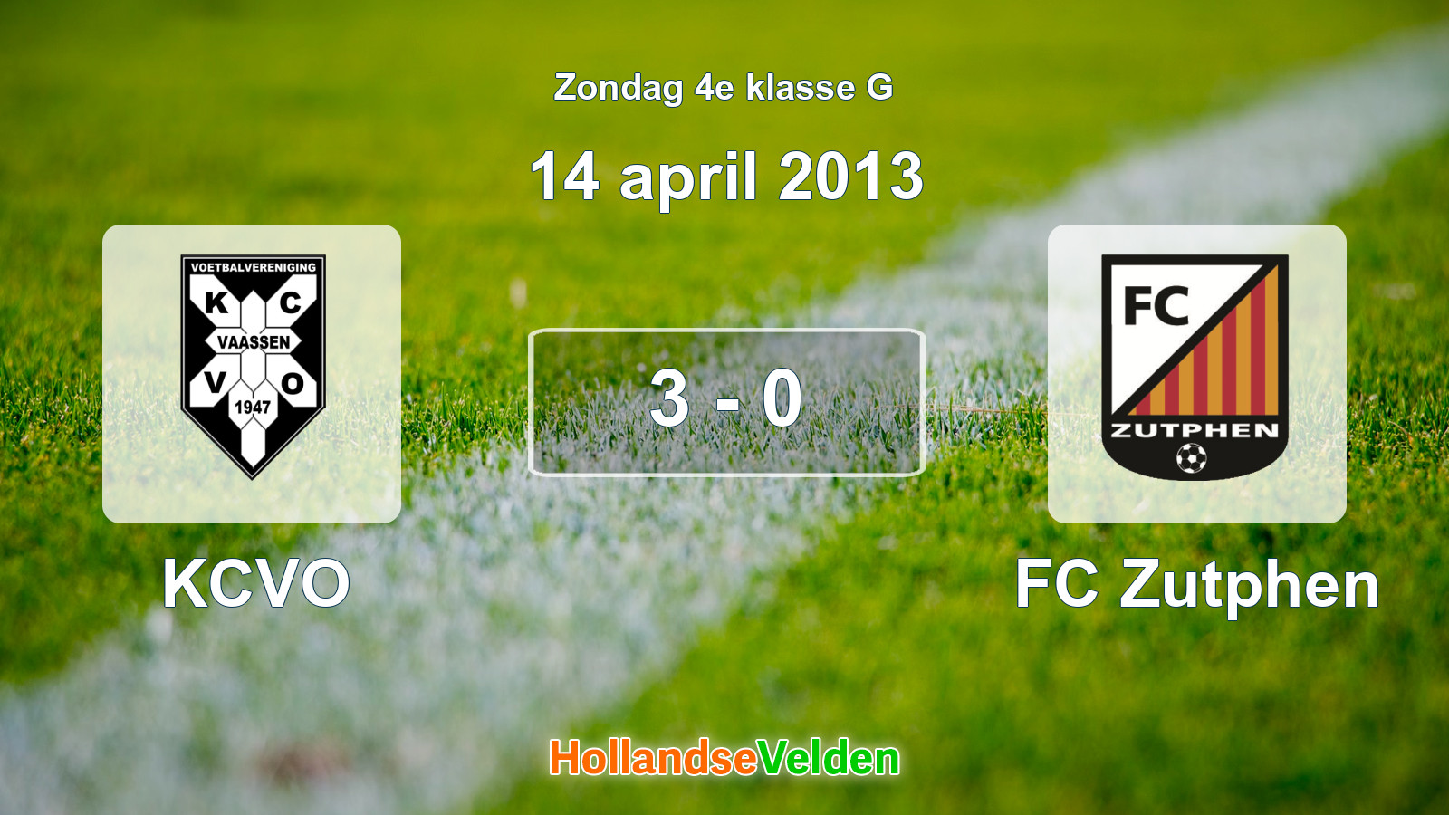 Gespeelde wedstrijd: KCVO - FC Zutphen 3 - 0 (14 april 2013)