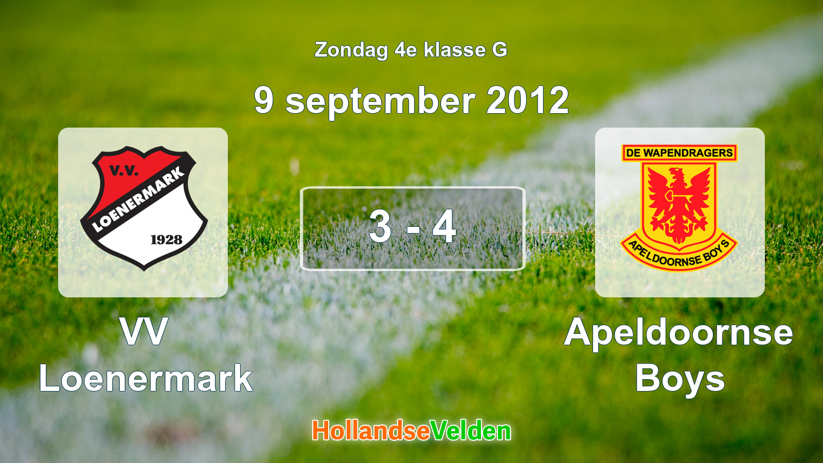 Gespeelde wedstrijd: VV Loenermark - Apeldoornse Boys 3 - 4 (9 september 2012)