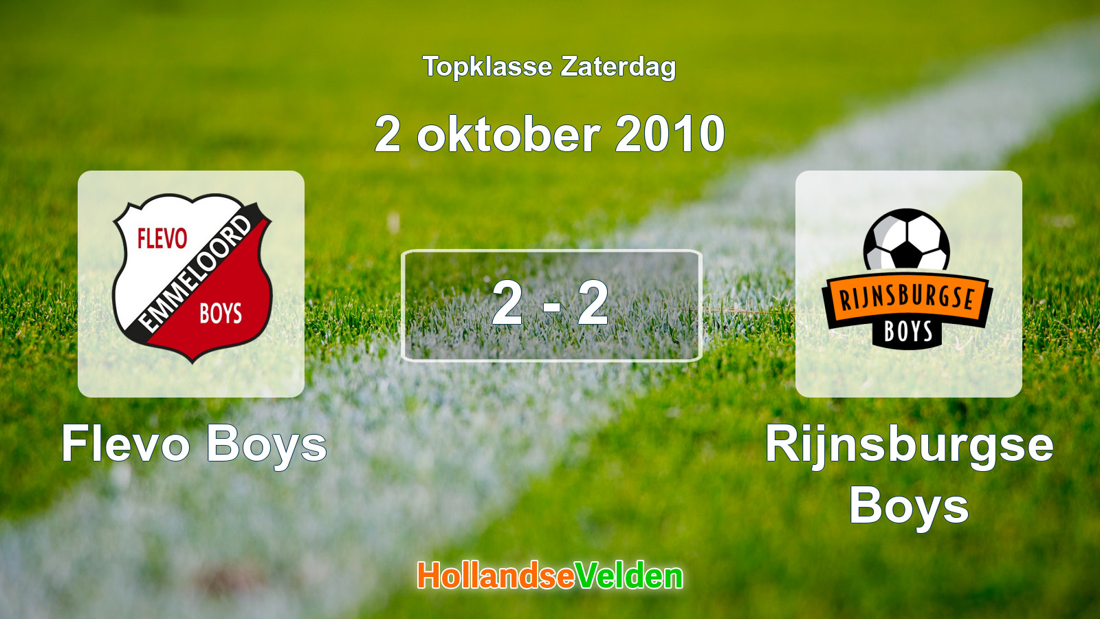 Gespeelde wedstrijd: Flevo Boys - Rijnsburgse Boys 2 - 2 (2 oktober 2010)