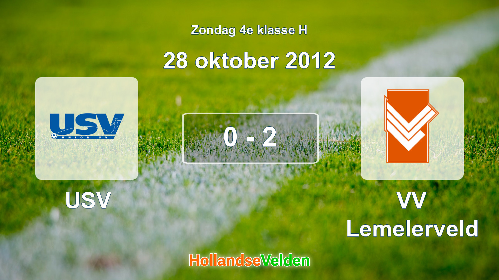 Gespeelde wedstrijd: USV - VV Lemelerveld 0 - 2 (28 oktober 2012)