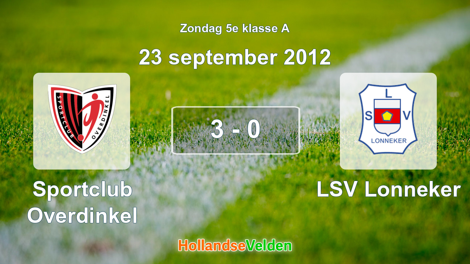 Gespeelde wedstrijd: Sportclub Overdinkel - LSV Lonneker 3 - 0 (23 september 2012)