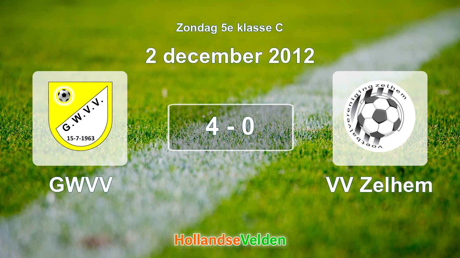 Gespeelde wedstrijd: GWVV - VV Zelhem 4 - 0 (2 december 2012)
