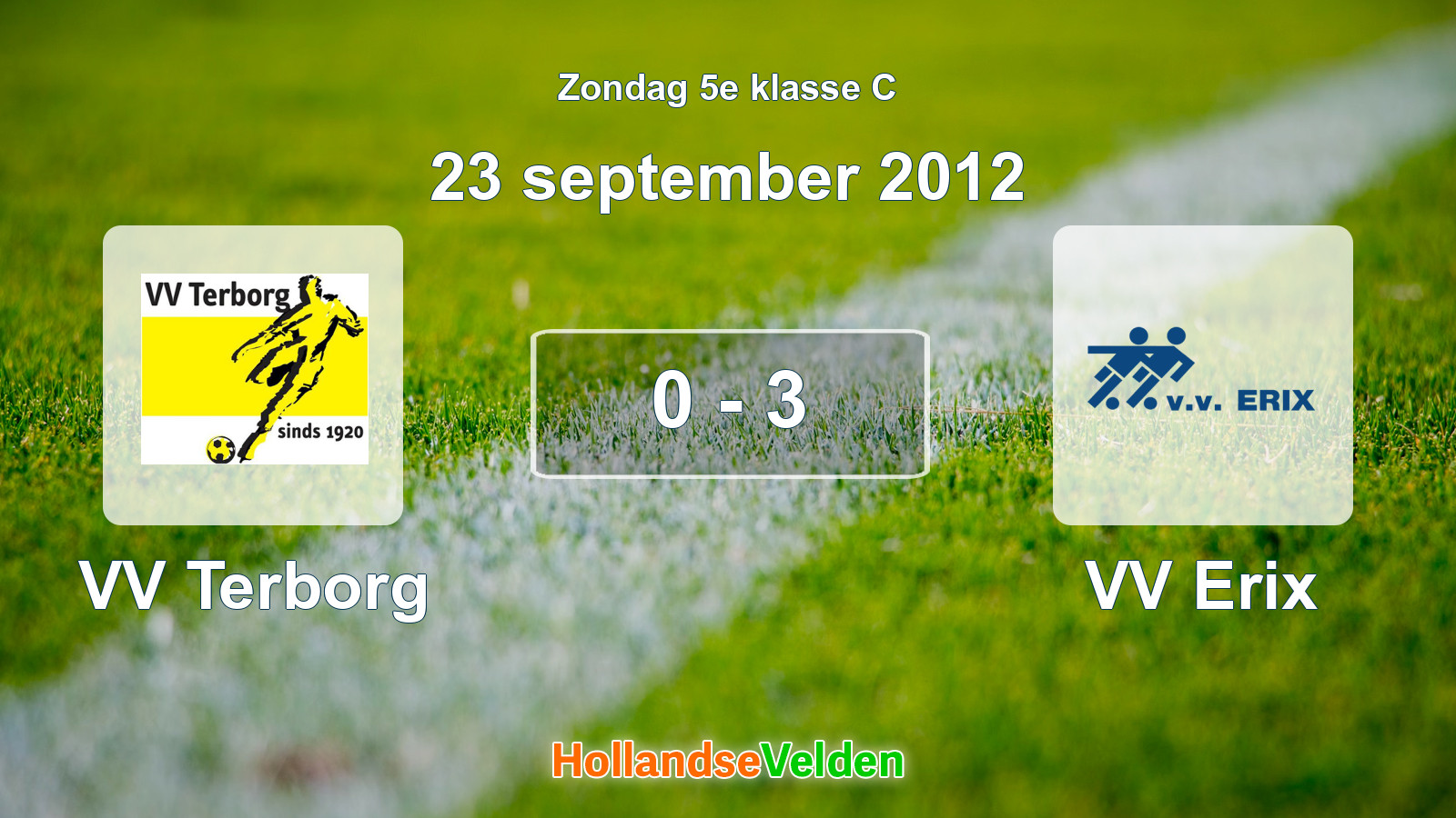 Gespeelde wedstrijd: VV Terborg - VV Erix 0 - 3 (23 september 2012)