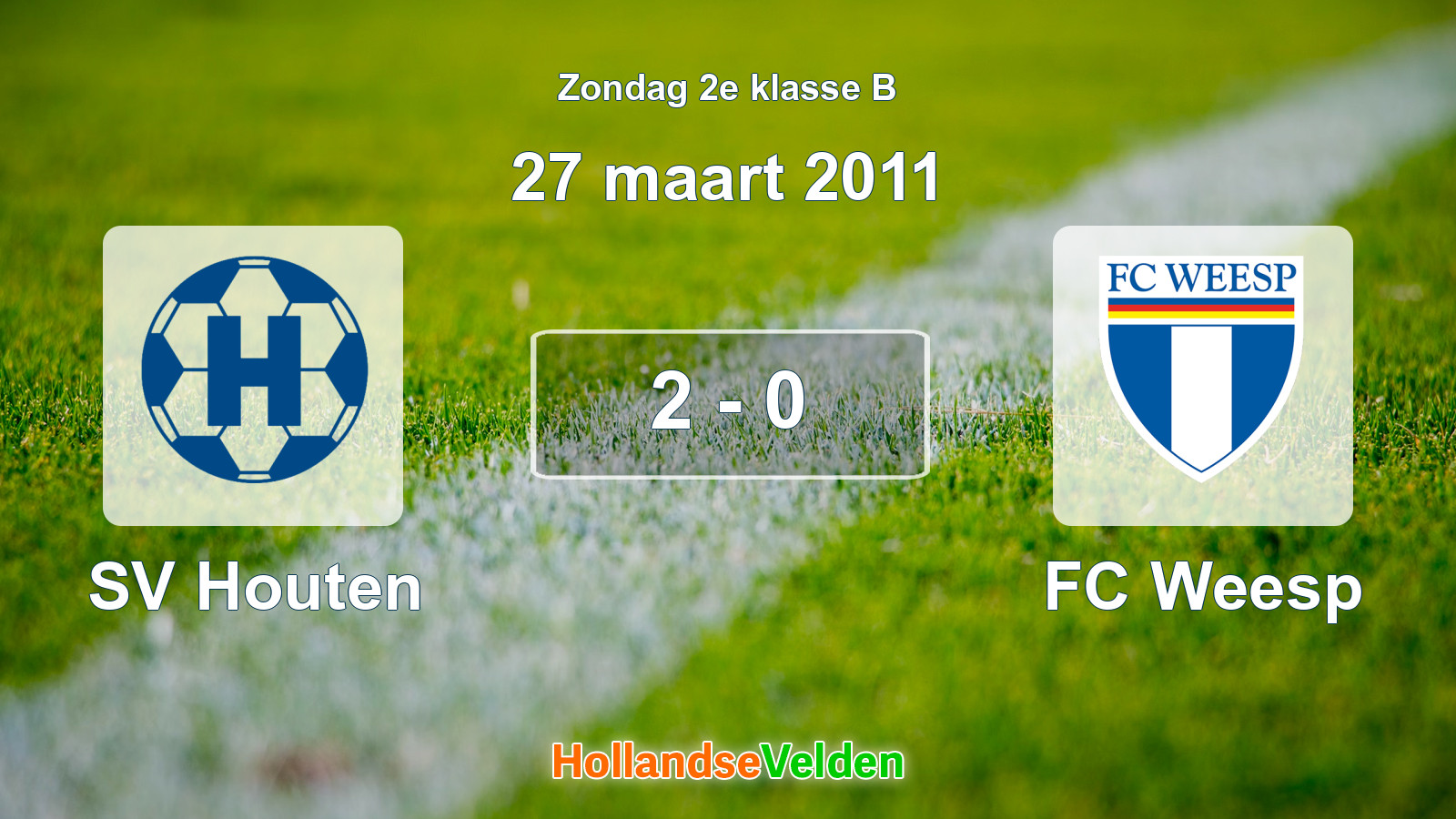 Gespeelde wedstrijd: SV Houten - FC Weesp 2 - 0 (27 maart 2011)