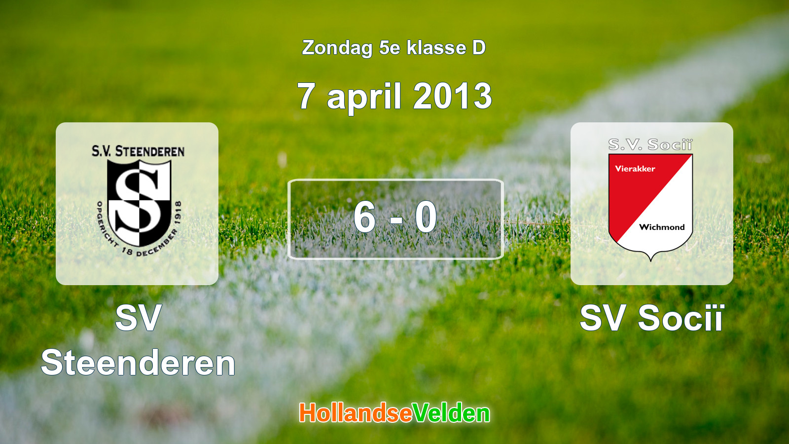 Gespeelde wedstrijd: SV Steenderen - SV Sociï 6 - 0 (7 april 2013)