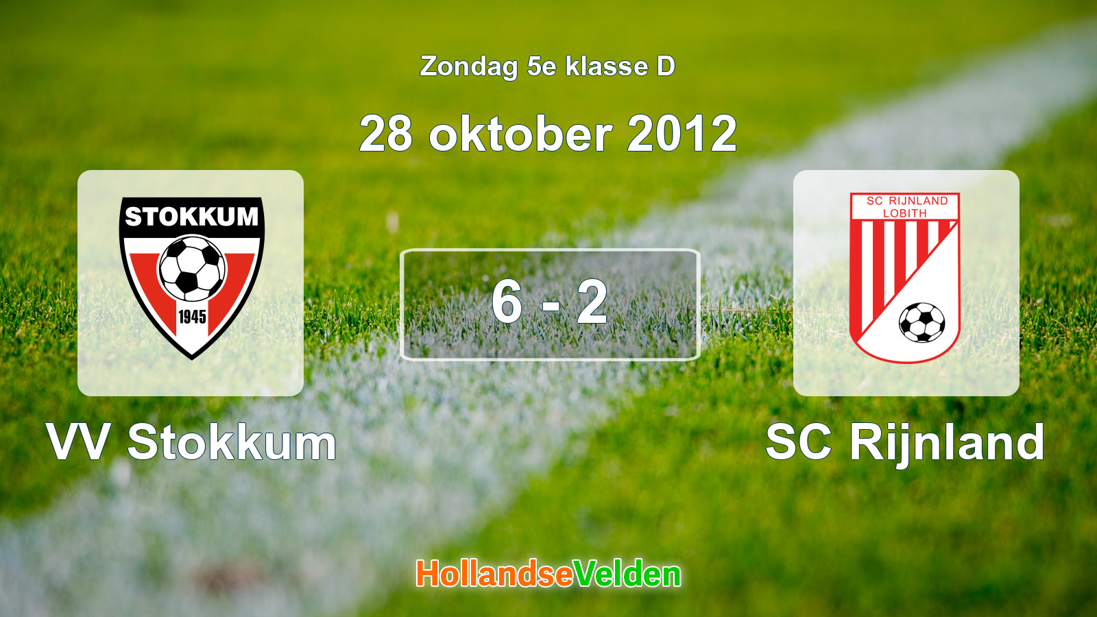 Gespeelde wedstrijd: VV Stokkum - SC Rijnland 6 - 2 (28 oktober 2012)