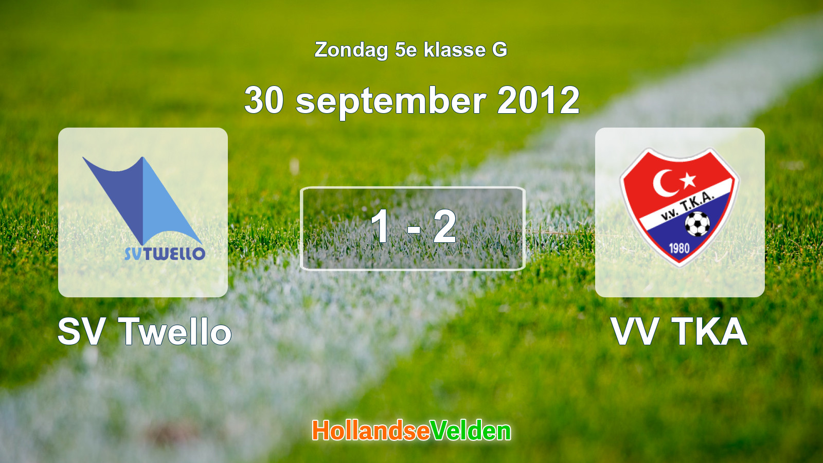 Gespeelde wedstrijd: SV Twello - VV TKA 1 - 2 (30 september 2012)