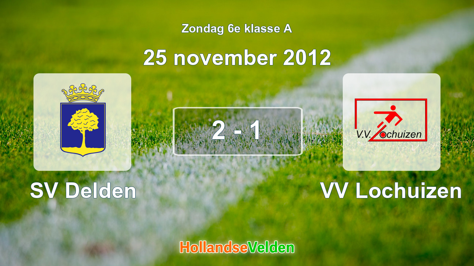 Gespeelde wedstrijd: SV Delden - VV Lochuizen 2 - 1 (25 november 2012)