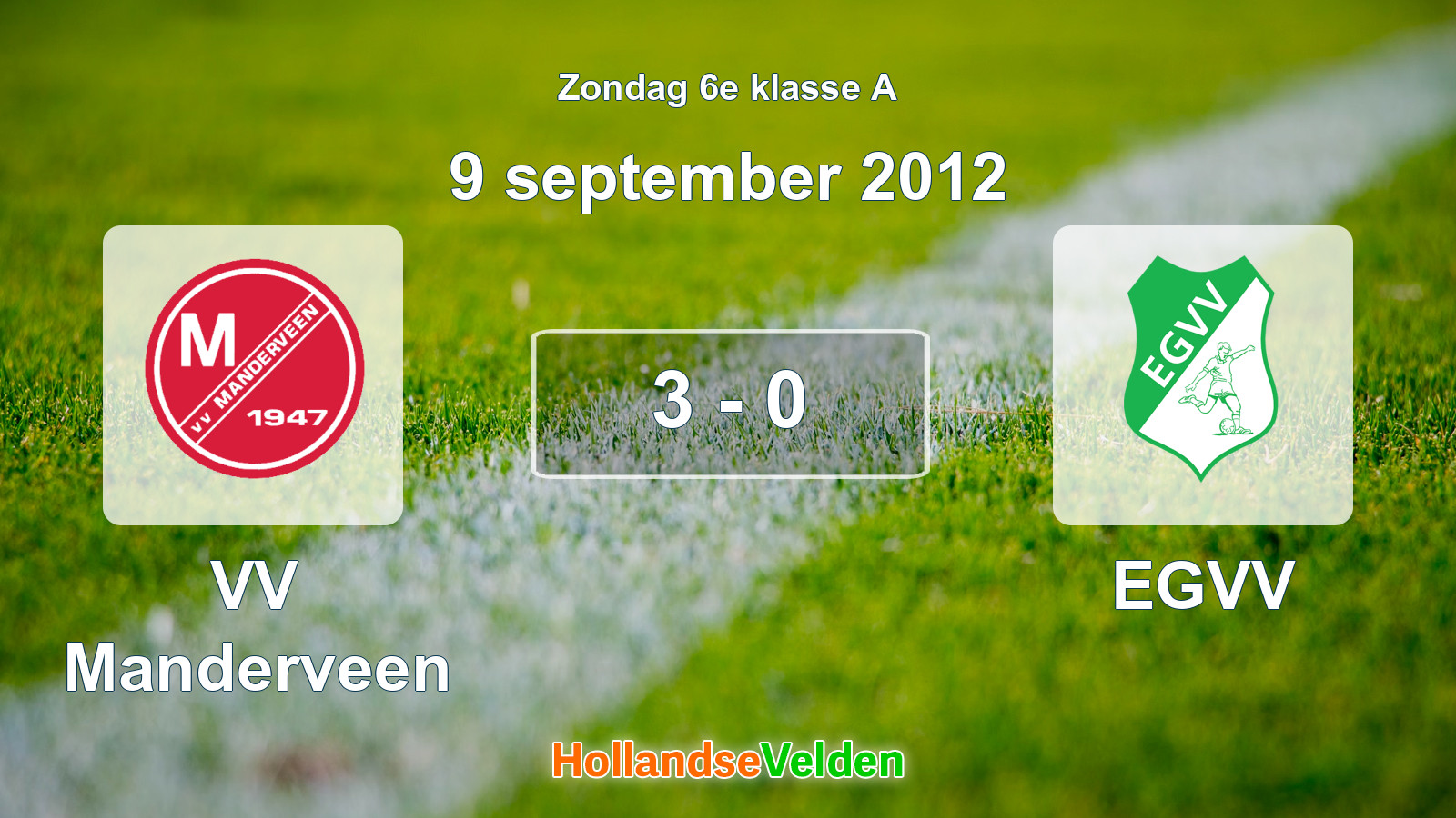 Gespeelde wedstrijd: VV Manderveen - EGVV 3 - 0 (9 september 2012)