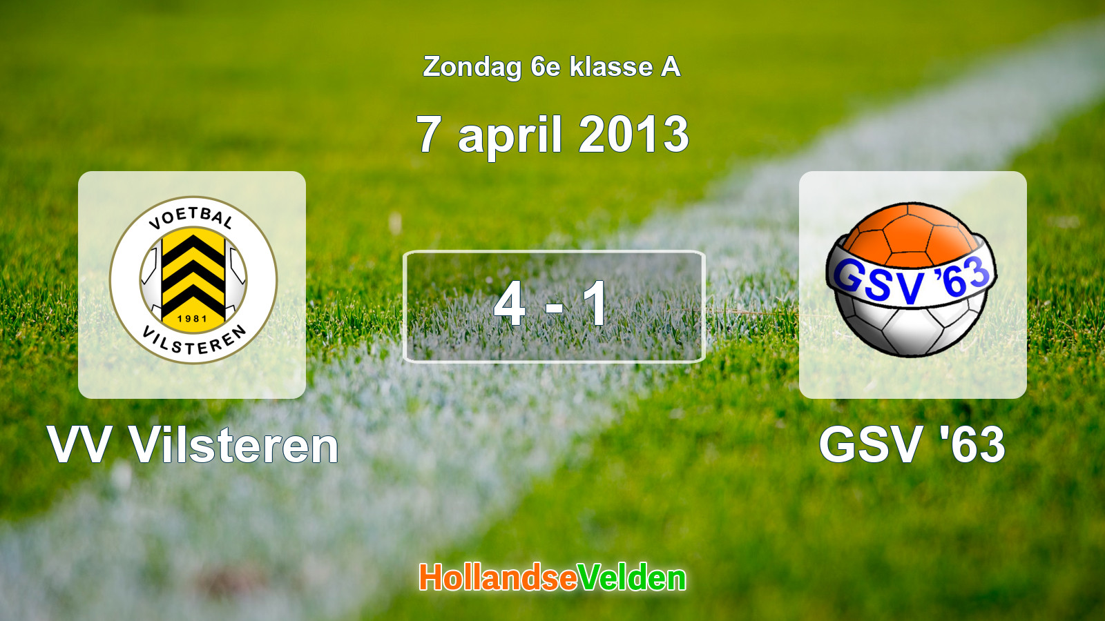 Gespeelde wedstrijd: VV Vilsteren - GSV '63 4 - 1 (7 april 2013)