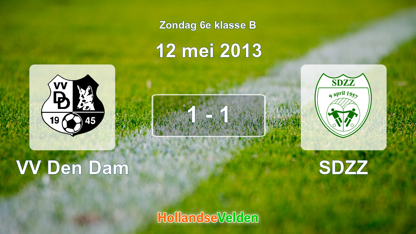 Gespeelde wedstrijd: VV Den Dam - SDZZ 1 - 1 (12 mei 2013)