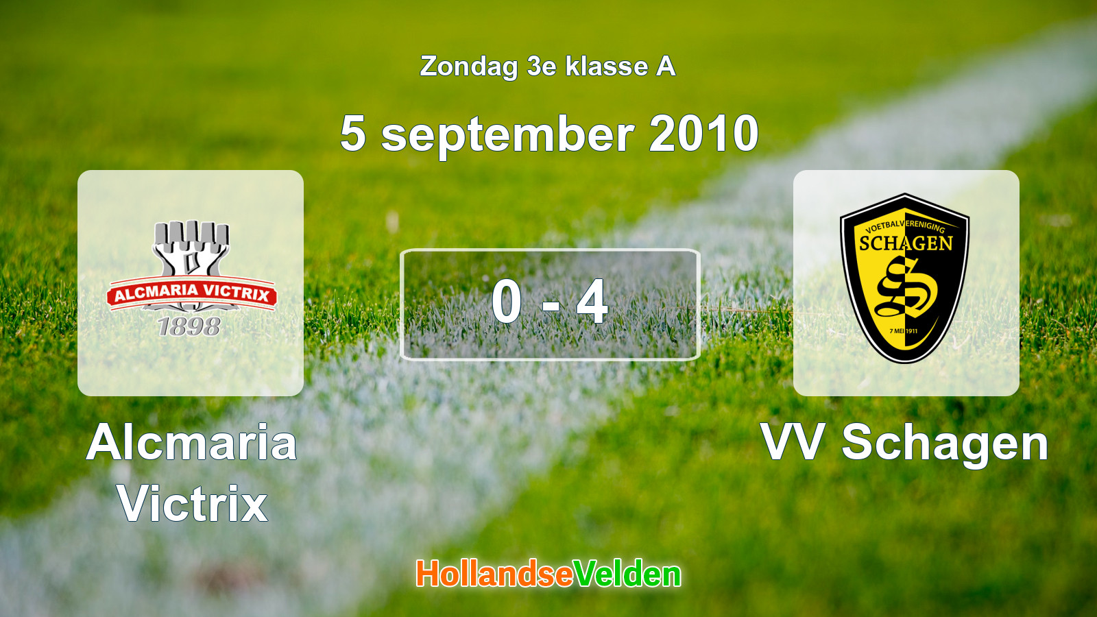 Gespeelde wedstrijd: Alcmaria Victrix - VV Schagen 0 - 4 (5 september 2010)