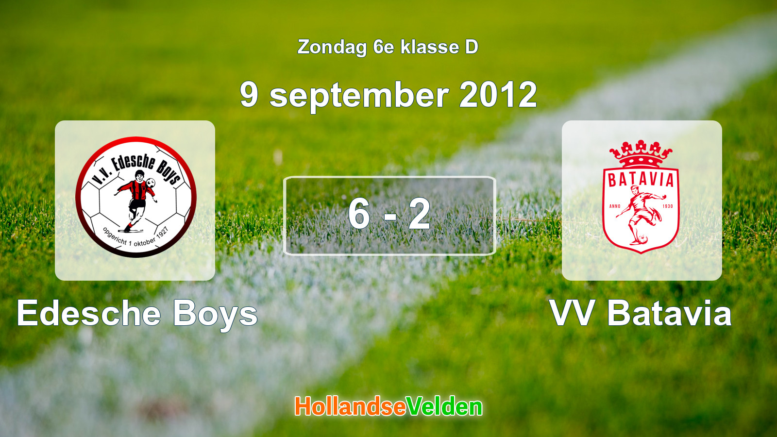 Gespeelde wedstrijd: Edesche Boys - VV Batavia 6 - 2 (9 september 2012)