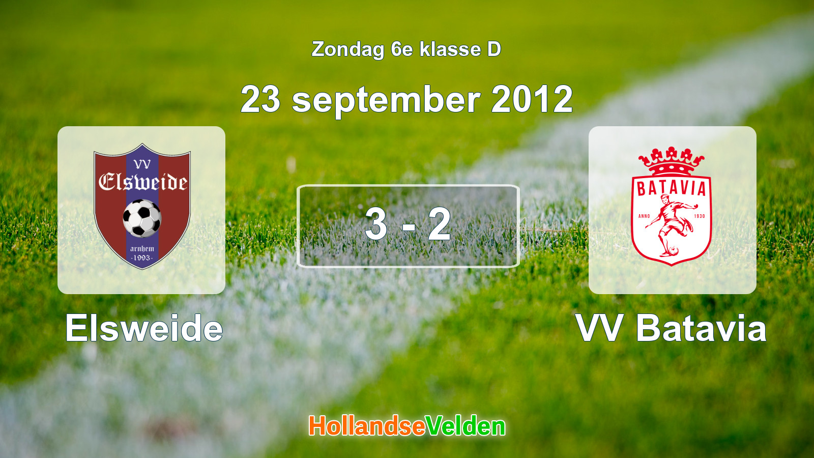Gespeelde wedstrijd: Elsweide - VV Batavia 3 - 2 (23 september 2012)