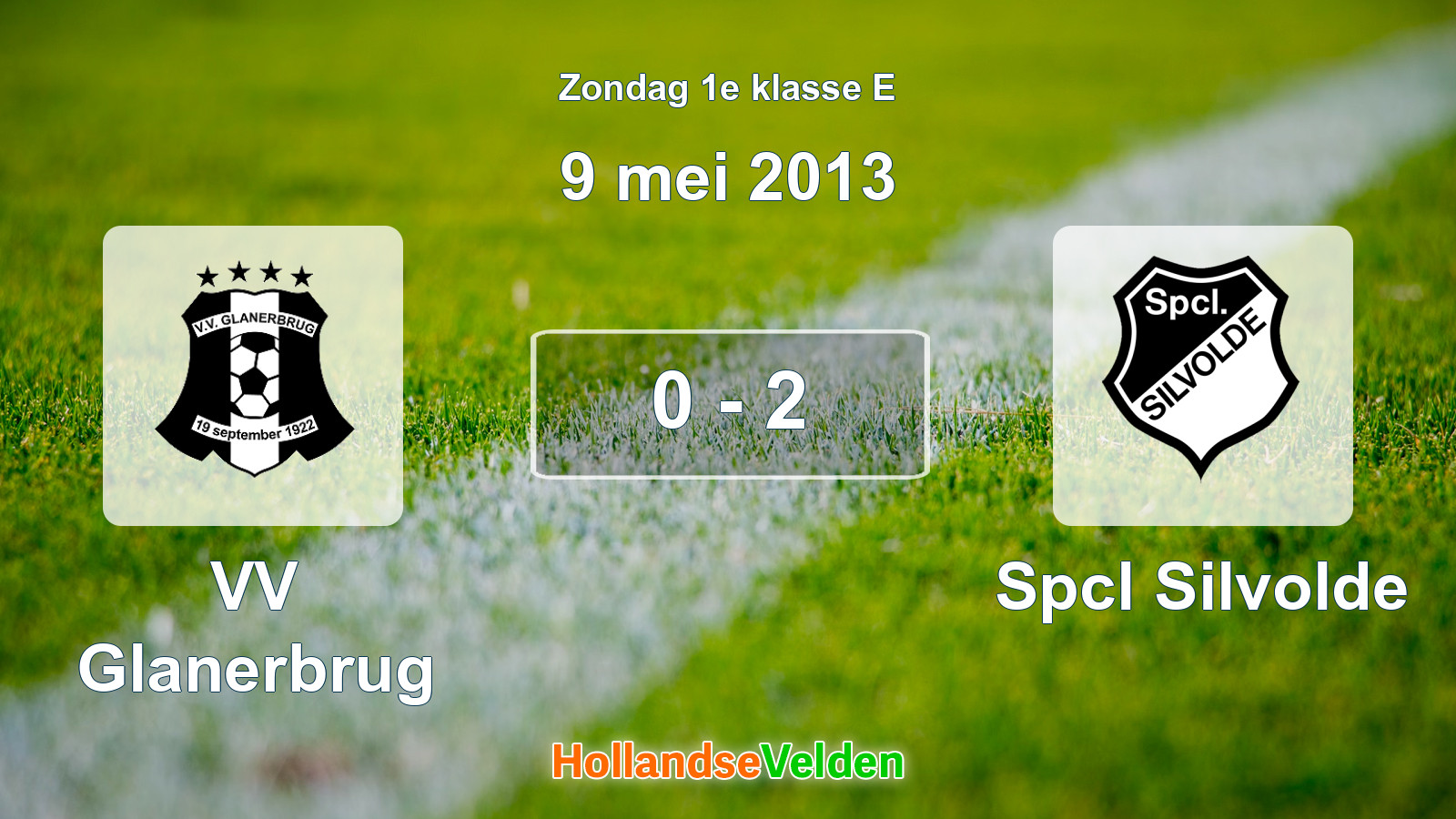 Gespeelde wedstrijd: VV Glanerbrug - Spcl Silvolde 0 - 2 (9 mei 2013)